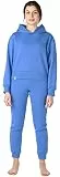 Bellivalini Sportanzug Damen Jogginganzug aus Baumwolle Zweiteiler Lange Ärmel BLV222 (Blau, M)