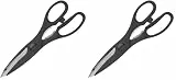 KC BLUE KitchenCraft Vierseitige Küchenschere/Flaschenöffner, Rostfreier Stahl, Schwarz, 21.3 x 7.3 x 1.10 cm, 1 Einheiten (Packung mit 2)