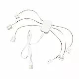 DuskHaven 5V USB Netzteil für Miniaturbeleuchtung, Kabelverteiler für Miniaturbeleuchtung, Puppenhaus, Modelleisenbahn, 6 Anschlüsse