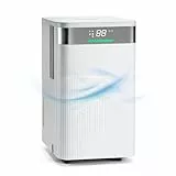 HAUSHOF Luftentfeuchter Elektrisch 12L/Tag, 38dB Leiser Entfeuchter Elektrisch für 20m² Raum mit 2L Tank und LED Anzeige, 3 Modi Tragbarer Raumentfeuchter für Schlafzimmer, Keller, Badezimmer