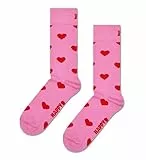 Happy Socks Heart Baumwolle Socken Damen Herren Rosa Rot 36-40