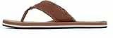 Tommy Hilfiger Herren Flip Flops Leather Beach Sandal mit Fransen, Braun (Winter Cognac), 43
