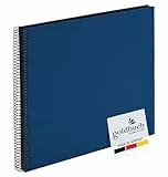 goldbuch 25 996 Spiralalbum Bella Vista, Foto Album 35 x 30 x 1,5 cm - Spirale ⌀ 2,8 cm, Fotoalbum, 40 schwarze Seiten, vorderes Cover aus Leinen, Fotobuch für Bilder und Fotos zum Einkleben, Blau