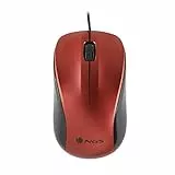 NGS Crew RED - Optische Maus von 1200dpi und USB Cable, Computer- oder Laptop-Maus mit 2 Tasten, für Links- und Rechtshänder, Rot