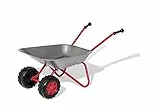 Rolly Toys Kinderschubkarre Doppelrad (Farbe silber/rot, Gartenschubkarre, Metallschubkarre, Spielzeug für Kinder ab 2,5 Jahren, belastbar bis 25 kg, Gartenwerkzeug für Kinder) 271849