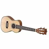 VOLT by Voggenreiter Ukulele Texas, Größe: Concerto, massive Decke Fichte, Griffbrett: Palisander, edle Lackierung, Perlmutt-Einfassungen, Länge: ca. 610 mm, mit Gurtknöpfen, inkl. gefütterte Tasche