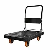 Transportwagen mit Rädern, leicht und verstaubar, vielseitig für alle Orte und Gelände (Schwarz, Mama)