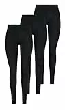 PIECES Damen PCEDITA Long Leggings JRS NOOS 3 Pack, Black, L