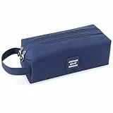 iSuperb Mäppchen Große Kapazität Federmäppchen Oxford-Tuch Stiftemäppchen Etui Schule Teenager Pencil Case für Damen und Mädchen (Dunkelblau)