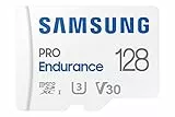 Samsung PRO Endurance microSD-Karte + SD-Adapter, 128 GB, Für Videoüberwachungssysteme, Dashcams und Bodycams,UHS-I U3, Full HD & 4K UHD, 100 MB/s Lesen, 40 MB/s Schreiben, MB-MJ128KA/EU