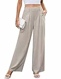 Svanco Weite Hose Damen Sommer High Waist Marlenehose Leicht Linen Stoffhose Elegant Lockere Anzughose