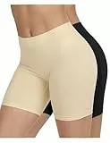 AURUZA Anti Scheuern Damen Radlerhose (Schwarz Beige, S)