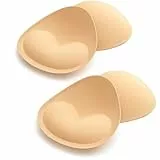 Push Up Pads, 2 Paar wasserdichte Klebe BH Push Up Pads, Weiche und Bequeme Hh Einlagen, BH Einlagen für Bikini Sport BH Suitable (DE/NL/SE/PL, Körbchengröße & Bandgröße, A, Beige)
