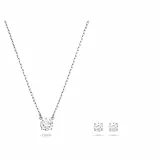 Swarovski Attract Set, Rundschliff, Weiß, Rhodiniert