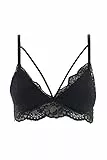 DeFacto Bralette Spitze für Damen - Damen BH Weich und Atmungsaktiv Bra Black,M
