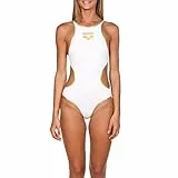 arena One Big Logo Badeanzug für Damen, Schnelltrocknende, Sportliche Bademode aus arena MaxLife Eco-Gewebe mit Maximaler Chlorbeständigkeit und 50+ UV-Schutz