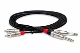 Hosa HPR-005X2, Pro Stereo Interconnect, Dual REAN 1/4 in TS to RCA, 5 ft