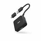 Hama USB Hub, 4 Ports, 4in1 Verteiler (PC Adapter mit 4 Anschlüssen und USB C Adapter, Daten-Hub-Adapter USB 3.2 Gen1, 5 Gbit/s, USB-Verteiler)