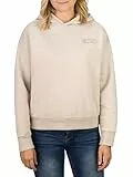 DENIMFY Hoodie Damen Oversized DFEmily Kapuzenpullover Pullover Sweatshirt Streetwear Print Beige L, Größe:L, Farben:Birch Beige (20200)