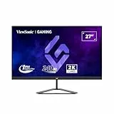 ViewSonic VX2758A-2K-PRO-3 Gaming Monitor 27 Zoll 240 Hz WQHD 2K 1440p, IPS, 1ms MPRT, FreeSync Premium Kompatibel, Dual HDMI & DP, HDR10, Flimmerfrei