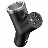 Baseus Kfz-Ladegerät Y-Typ Dual USB + Zigarettenanzünder verlängert, 3,4 A, Schwarz (CCALL-YX01)