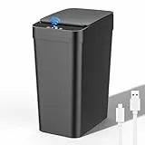 Glovios Mülleimer mit Sensor Mülleimer Küche,12L Wiederaufladbar Elektrischer Abfalleimer mit Deckel, 3 Betriebsmodi, Leise Wasserdicht Intelligenter Abfallbehälter, für Küche Büro Badezimmer,1200mah