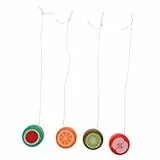 TOYANDONA 4 Stück Holz Yo-yos mit Niedlichen Früchtemotiven Reaktionsschnelle Anfänger-spielzeuge für Fördert Hand-Auge-koordination und Kreatives Lernen als Geschenk für Vorschule und Party