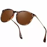 Perkanion Polarisierte Sonnenbrille Damen Rund UV400 Schutz Sonnen Brille Cateye Retro Vintage Sunglasses Woman