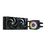 ENERMAX LIQMAXFLO SR 240mm CPU AIO Liquid Cooler (LGA 1700, 1200, AM5, AM4)- Xtreme Dual Chamber PWM Pumpe- ARGB VRM Wasserblocklüfter - 350W+ TDP (2x 120 PWM Silent Flow Fan); ELC-LMF240-SF, schwarz