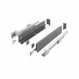 GTV Schubladenschienen AXIS PRO I Schubladenauszüge mit Vollauszug I Anthrazit I Belastbarkeit bis 40 kg I Push to Open Systeme I den Freien Zugang I Breite: 400 mm I Höhe: 86 mm
