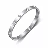 GILIEYER Edelstahl Armband mit Klee und Cubic Zirkonia Kreuz - Liebe und Freundschaft - Fashion Mode