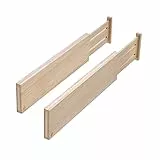 iDesign 2er Set Schubladen Trennsystem für die Küche, größenverstellbarer Schubladen Einsatz aus Paulownia-Holz, Schubladen Organizer für Besteck und Küchenutensilien, beige