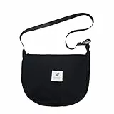 Cord Damen Crossbody Tasche, Canvas Crossbody Messenger Bag, mit verstellbarem Schultergurt für Reisen, Arbeit, Schule und täglichen Gebrauch (Schwarz)