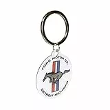 Nostalgic-Art Retro Schlüsselanhänger, Ø 4 cm, Ford Mustang – Horse & Stripes Logo – Geschenk-Idee für Ford-Zubehör Fans, Original Lizenzprodukt (OLP), aus Metall, Vintage Design
