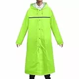 Ctrunit Wasserdicht Regenmantel Wiederverwendbarer, der Extra Lange Regenschutz mit Kordelzughauben/Reflexstreifen/Knopf/Reißverschluss (DE/NL/SE/PL, Alphanumerisch, XXL, Regular, Regular, Grasgrün)