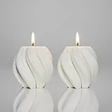 2 Stück Wellenkerzen Mittel - Spiral - Kerze - Handmade Sojawachskerze, Deko - Adventskerzen - Geschenke - Candlesdeko - Geschenke für frauen - Weihnachtsgeschenke - Geburtstage - Weihnachtskerzen