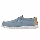 HEYDUDE Men Wally Washed Canvas Blue Casual Moccasin 40 EU