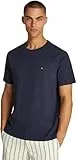 Tommy Hilfiger Herren T-Shirts Kurzarm Essential Regular Fit Rundhalsausschnitt, Blau (Desert Sky), XL