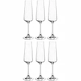 LEONARDO HOME Paladino Sekt-Gläser, 6er Set, Spülmaschinenfeste Prosecco-Kelche Mit Gezogenem Stiel, Champagner-Gläser, 220 ml, 066309