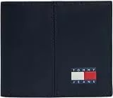Tommy Jeans Herren Geldbeutel Heritage Leather mit Münzfach, Blau (Dark Night Navy), Einheitsgröße