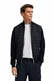 bugatti Herren Sweatjacke Modern Fit Reißverschluss Basic Stehkragen Material-Mix Steppfront