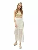 Koton Mesh Slitted Midi Skirt