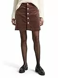 TOM TAILOR Denim Damen 1049238 Mini-Rock aus Samt mit Knopfleiste, 38824-Soft Chocolate Brown, XXL