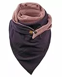 Niwicee Schal Dreieck Damen Shawl Button Knopf Dreieckstuch Streifen Warm Soft Gemustert Einfarbig Herbstschal Winterschal Herbst Winter Gift HalstüCher Frauen(Multicolor-12, 1PC) W4V