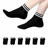 YOUCHAN 6 Paar Sneaker Socken Herren Damen Retro Kurze Socken Baumwolle Komfortabel Knöchelsocken Schwarz 43-46