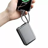 Eazpower Powerbank 20,000mAh 45W Schnellladefunktion, Power Bank integriertes USB C Kabel Flugzeug Geeignet, Externe Handyakkus für iPhone Samsung Galaxy
