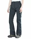 Outdoor Ventures Skihose Outdoorhose Damen Wanderhose Wasserdicht Softshellhose Winter Thermohose Ski Hosen Warm Gefüttert Arbeitshose Snowboardhose Winddicht Trekkinghose Schwarz 42