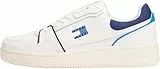 Tommy Jeans Herren Cupsole Sneaker Retro Basket Low Top, Blau (Navy), 46