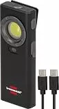 Brennenstuhl Akku LED Handlampe HL 1200 AS (1200lm, Taschenlampe mit 4 Schaltstufen, automatische Abschaltung bei Objektnähe, IP56, Aluminiumgehäuse, max. 12h Leuchtdauer, Magnet, Clip, USB C Kabel)