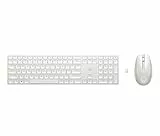 HP 650 kabellose Tastatur und Maus Bundle, 20 programmierbare Tasten, QWERTZ Deutsches Layout, 4.000 DPI, USB Dongle, 3 Tasten, Scrollrad, Weiß